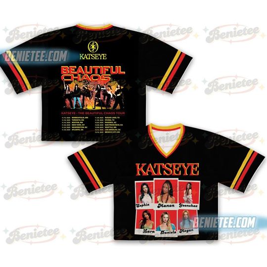 Discover KATSEYE Beautiful Chaos Album Football Jersey Croptop, K-pop Concert Jersey, Girl Group Merch T-shirt, Fan Gift , Katseye shirt kpop bias