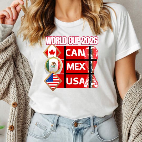 Discover World Cup 2026 T-Shirt: USA, Canada, Mexico Soccer Fan Apparel