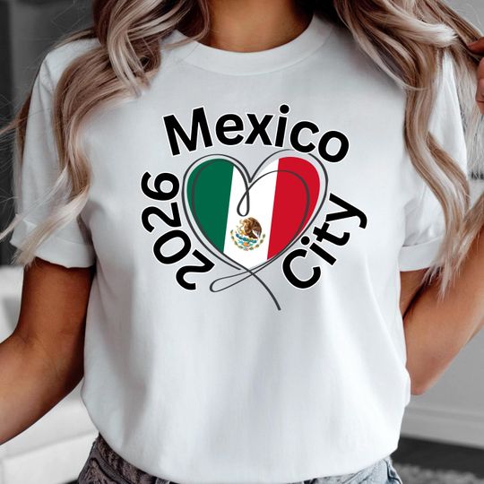Discover Mexico City 2026 FIFA World Cup Tee: Heart Design Souvenir