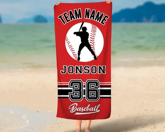 Discover Custom Baseball Team Logo Beach Towels, Sport Gift
