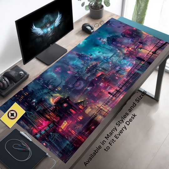 Ghostly Cyberpunk Gaming Mouse Pad