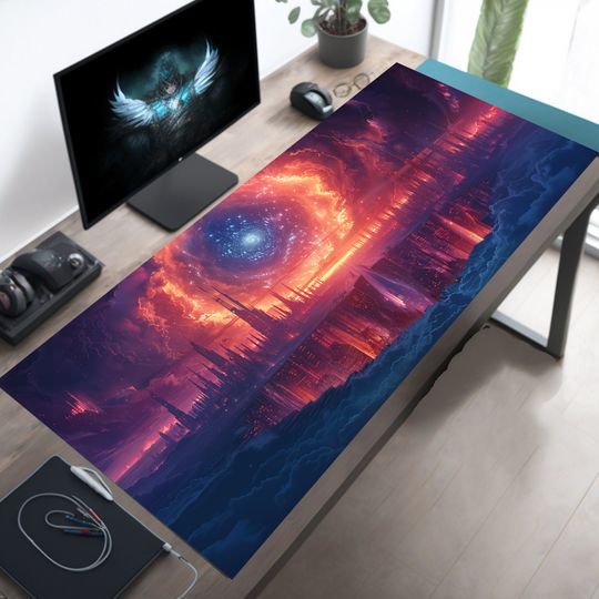 Fantasy End of Time Cyberpunk Gaming Desk Mat Mouse Pad