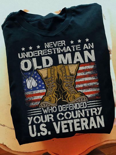 Discover Never Understimate An Old Man Veteran Tee Military Veteran T-Shirt