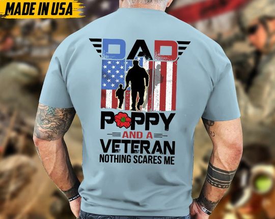 Discover Veteran T-shirt Patriotic Fathers Day Gift American Flag Sleeve Tee