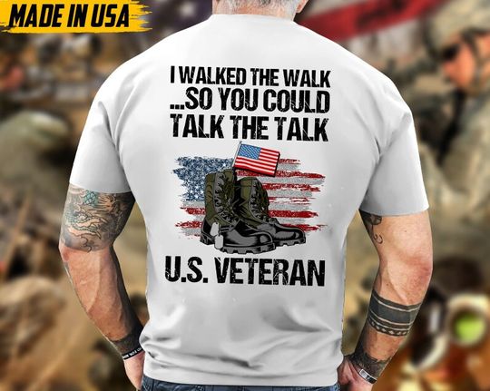 Discover I Walked The Walk, Patriotic Fathers Day Gift, Military Veteran T-Shirt
