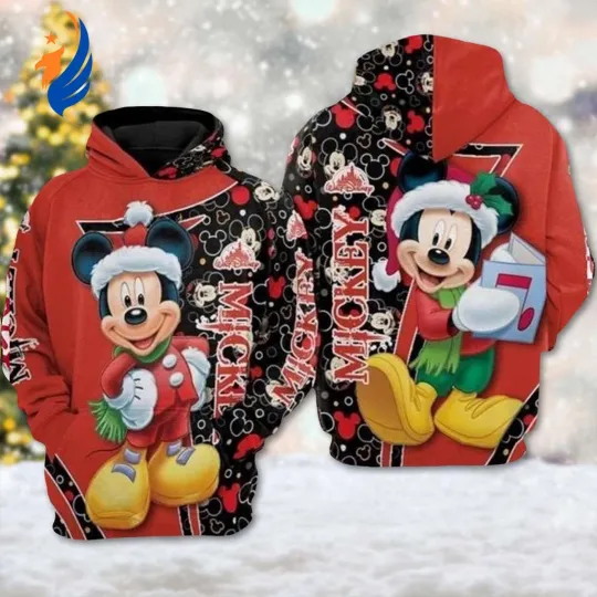 Discover Mickey Mouse Christmas Santa 3D Hoodie