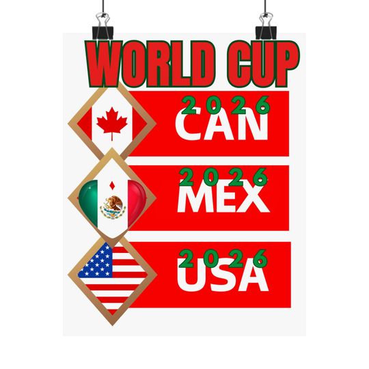 Discover World Cup 2026 Poster: Sports Wall Art - Mexico, USA, Canada