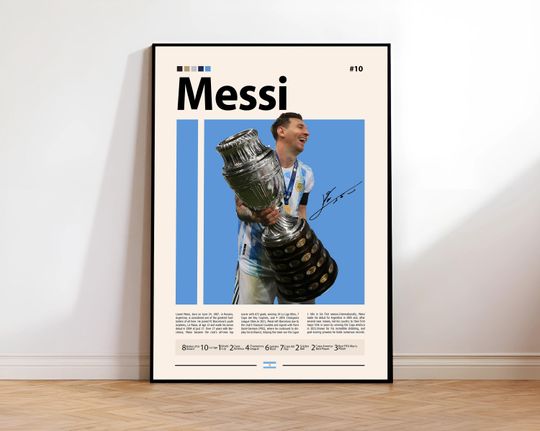 Discover Lionel Messi Argentina Soccer Legend Poster, World Cup Winner Print, Barcelona & PSG Star, Football Wall Art, Messi Memorabilia