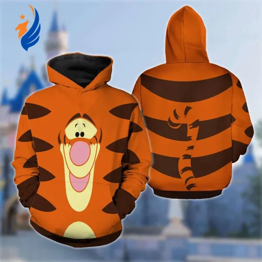 Cute Tiggerr 3D Hoodie, Perfect Winnie The Poohh Cartoon Hoodie