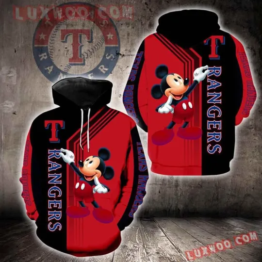 Discover Texas Team Rangerss Mickeyy Mouse 3D Hoodie, Shirts Gift for Mickey