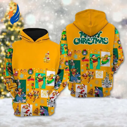 Winnie The Pooh Xmas 3D Hoodie