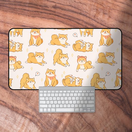Discover Kawaii Dog Desk Mat,Gaming Desk Mat
