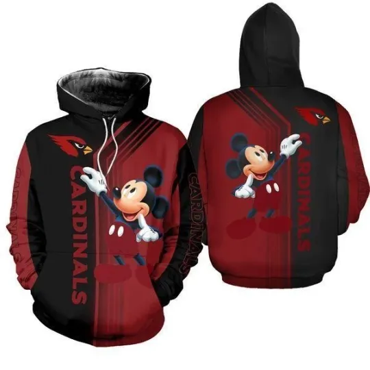 Discover Arizonna Team Cardinalss Mickeyy Mouse 3D Hoodie