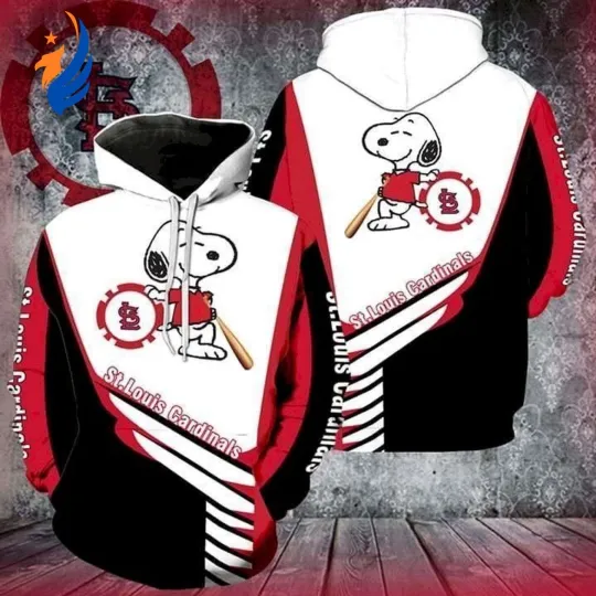 Discover St Louis Team Cardinalss Snoopyy 3D Hoodie