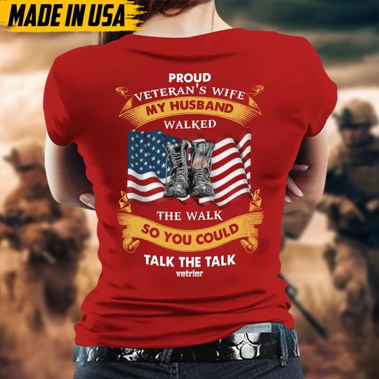 Discover Proud Veteran's Wife Tshirt, Veteran Wife Tee, Veteran Shirts For Women, Military T Shirt