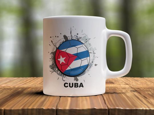 Cuba Soccer Country Mug, Team Cuba Coffee Mug, Cuba Flag Mug, Mug for Cuba Fan, Soccer Coffee Cup, Cuban Soccer Lover Gift, Soccer Fan Gift