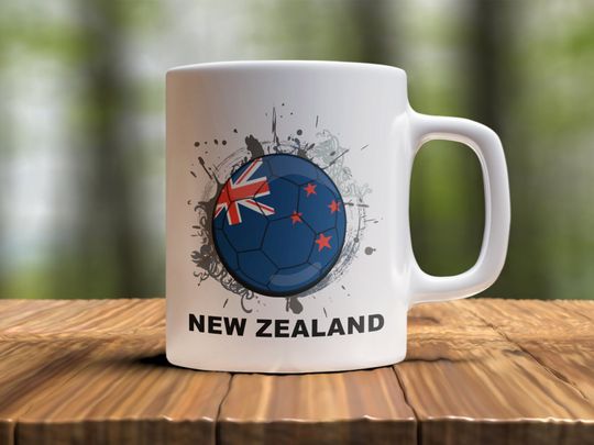 New Zealand Soccer Country Mug, New Zealand Coffee Mug, New Zealand Flag Mug, Mug for New Zealand Fan, Soccer Coffee Cup, Soccer Fan Gift