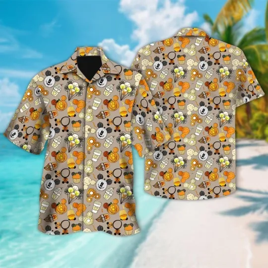 Discover Mickey Mouse Foodie Halloween Snacks Spooky Season Aloha Hawaiian Shirt