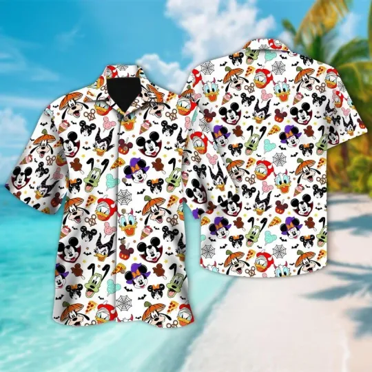 Discover Mickey Vs Friends Cosplay Halloween Trick Or Treat Spooky Vibes Hawaiian Shirt