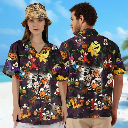 Discover Halloween Micky Mouse & Friends Trick Or Treat Spooky Season Hawaiian Shirt