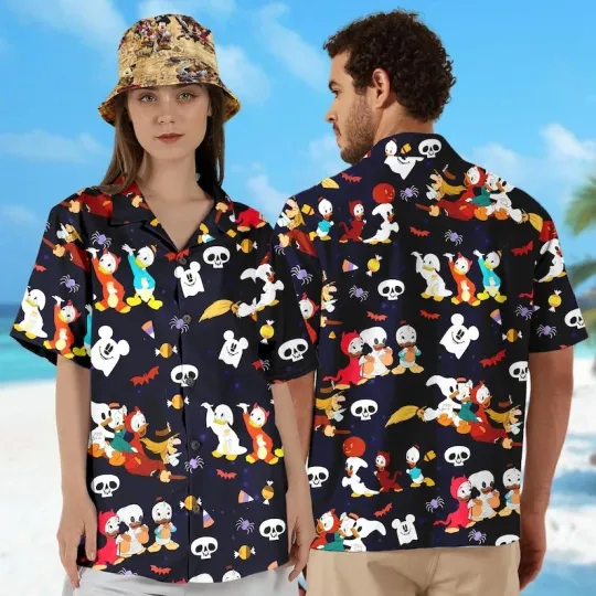 Discover Mickey Huey Dewey Louie Duck Costume Halloween Trick Or Treat Hawaiian Shirt