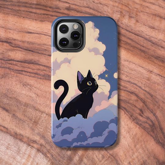Cute Anime Cat Hard Phone Case for iPhone
