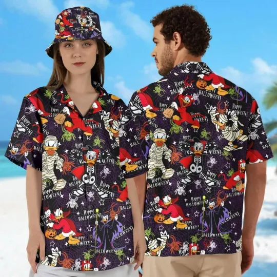 Discover Donald Duck Costume Halloween Trick Or Treat Spooky Season Hawaiian Shirt