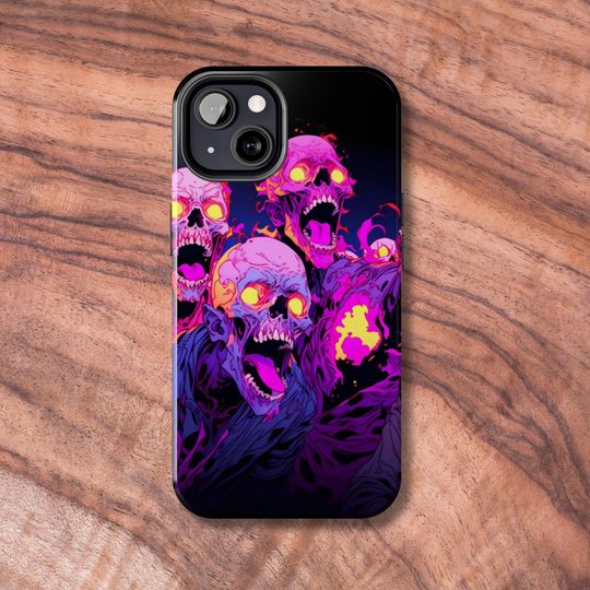 Discover Neon Zombie Themed Phone Case for iPhone