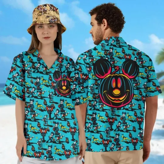 Discover Mickey Halloween Pumpkin Mickey And Friends Spooky Season Hawaiian Shirt
