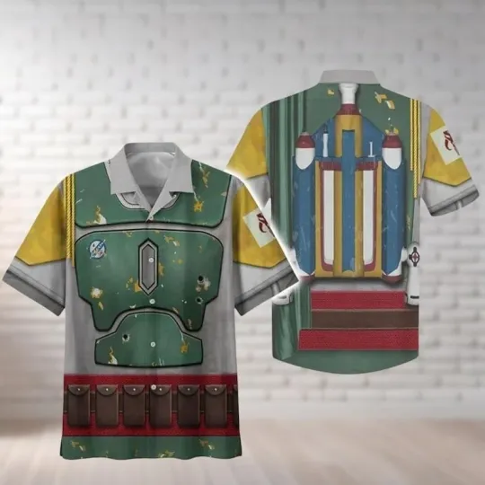 Star Wars Boba Fett Cosplay Costume Galaxy's Edge Hawaiian Shirt