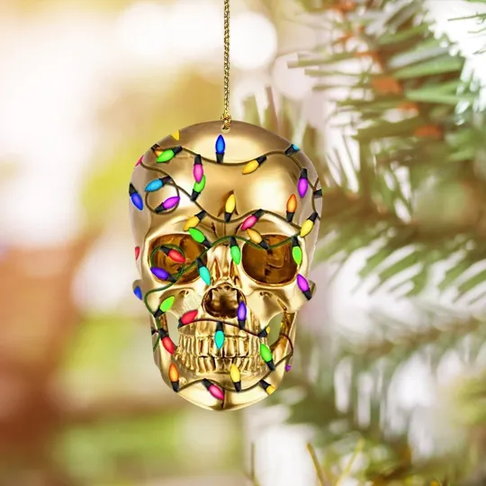 Halloween Skull Car Ornament, Scary Skull Ornament Gift, Skull Ornament Decor