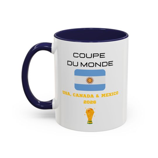 ARGENTINA Football World Cup 2026 Accent Coffee Mug, Soccer Football Fan, FIFA, Football World Cup Coffee Cup, Football Fan Cup