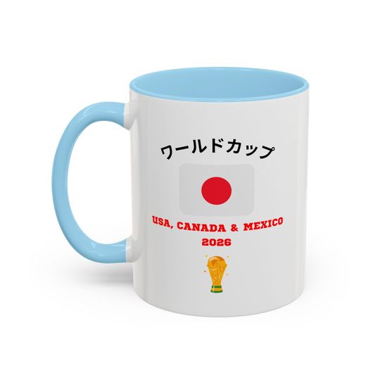 Discover JAPAN Football World Cup 2026 Accent Coffee Mug, Soccer Football Fan, FIFA, Football World Cup Coffee Cup, Football Fan Cup