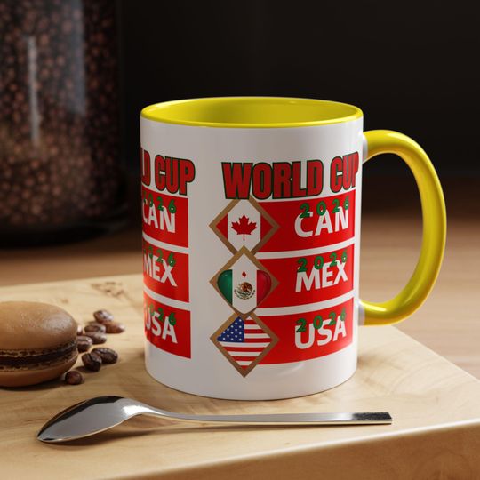 World Cup 2026 Coffee Mug: USA, Canada, Mexico - Soccer Fan Gift