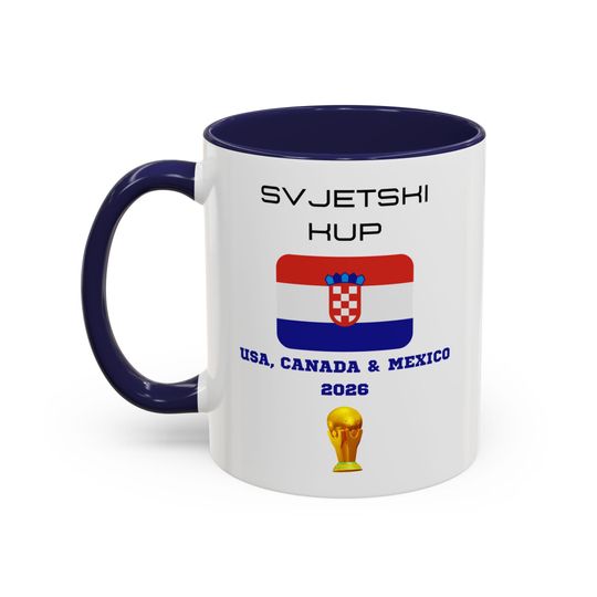 Croatia Football World Cup 2026 Accent Coffee Mug, Soccer Football Fan FIFA