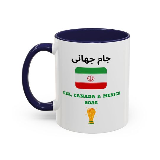 IRAN Football World Cup 2026 Accent Coffee Mug, Soccer Football Fan, FIFA, Football World Cup Coffee Cup, Football Fan Cup,