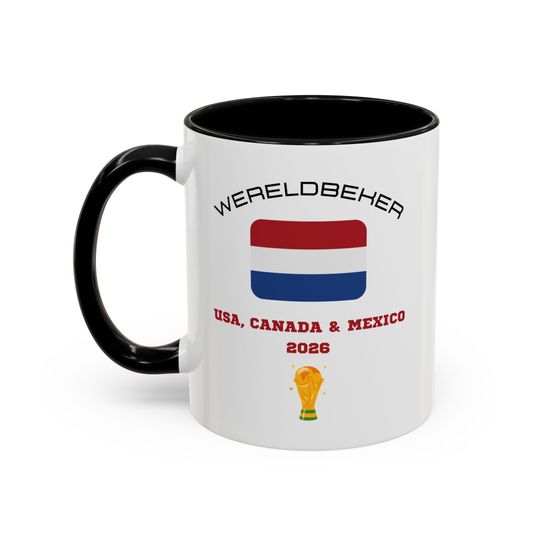 Discover NETHERLANDS Football World Cup 2026 Accent Coffee Mug, Soccer Football Fan, FIFA, Football World Cup Coffee Cup, Football Fan Cup