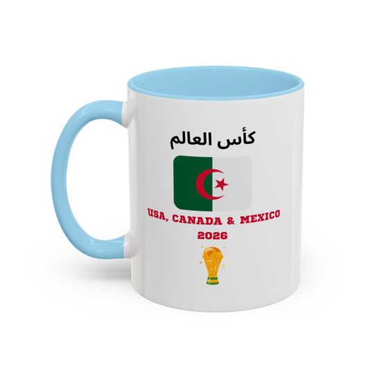 ALGERIA Football World Cup 2026 Accent Coffee Mug, Soccer Football Fan, FIFA, Football World Cup Coffee Cup, Football Fan Cup