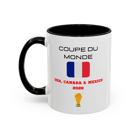 BELGIUM Football World Cup 2026 Accent Coffee Mug, Soccer Football Fan, FIFA, Football World Cup Coffee Cup, Football Fan Cup