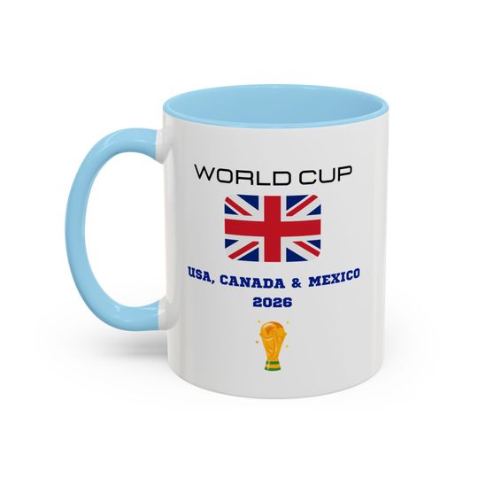 ENGLAND Football World Cup 2026 Accent Coffee Mug, Soccer Football Fan, FIFA, Football World Cup Coffee Cup, Football Fan Cup