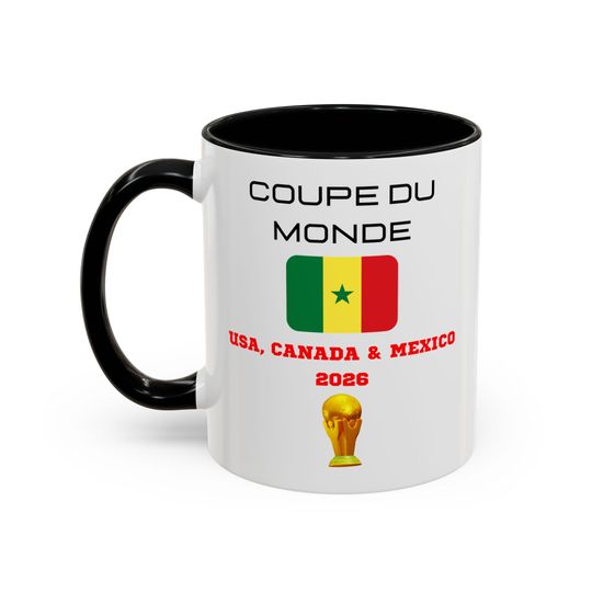 Senegal Football World Cup 2026 Accent Coffee Mug, Soccer Football Fan FIFA