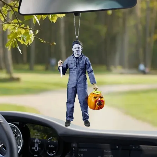 Personalized Michael Myers Car Ornament, Halloween Michael Myers Ornament Gift
