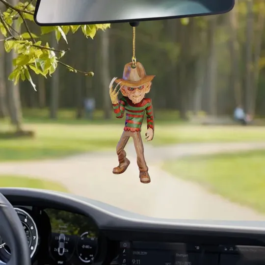 Horror Freddy Krueger Car Ornament, Halloween Freddy Krueger Ornament Gift Decor
