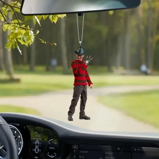 Horror Freddy Krueger Car Ornament, Halloween Freddy Krueger Ornament Gift Decor