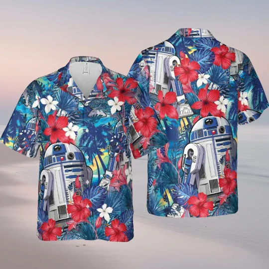 Star Wars R2-D2 Astromech Droid Galaxy's Edge Summer Aloha Hawaiian Shirt
