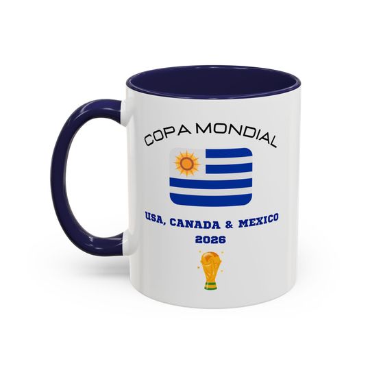 URUGUAY Football World Cup 2026 Accent Coffee Mug, Soccer Football Fan, FIFA, Football World Cup Coffee Cup, Football Fan Cup