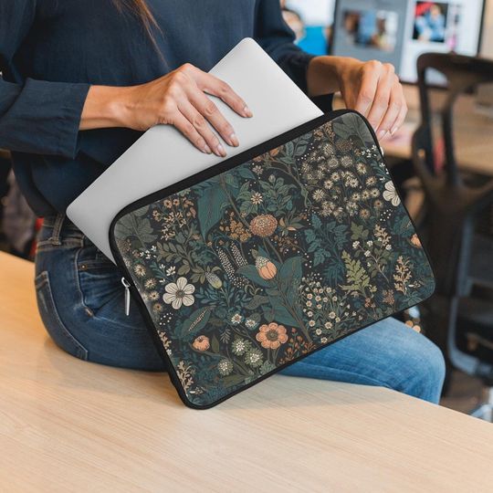 Discover Boho Floral Tablet Sleeve for Laptop Protection, Cottagecore Design for Nature Lovers