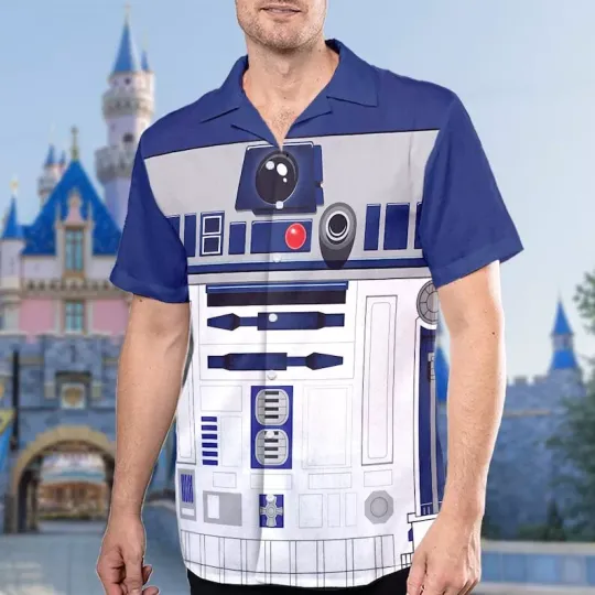 Galaxy's Edge R2-D2 Robot Cosplay Costume Fiction Space Robot Hawaiian Shirt