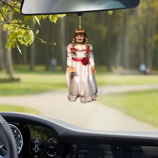 Annabelle Halloween Car Ornament, Halloween Horror Annabelle Ornament Gift Decor