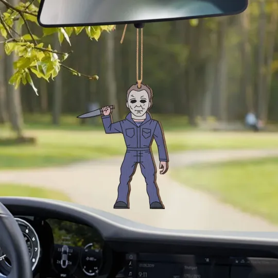 Horror Michael Myers Car Ornament, Halloween Michael Myers Ornament Gift Decor